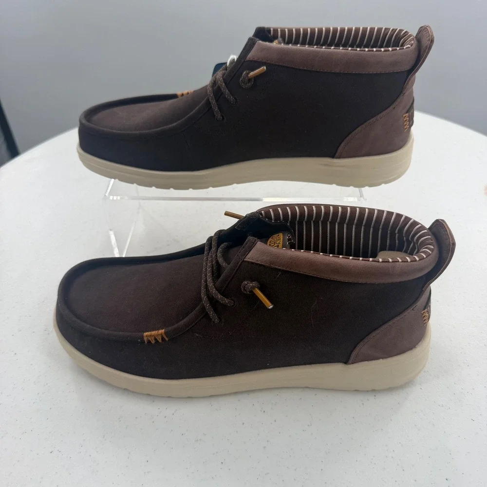 Hey Dude Wally Mid Gripr Classic Mole Brown Mens Shoes 42051-2IV Size 10